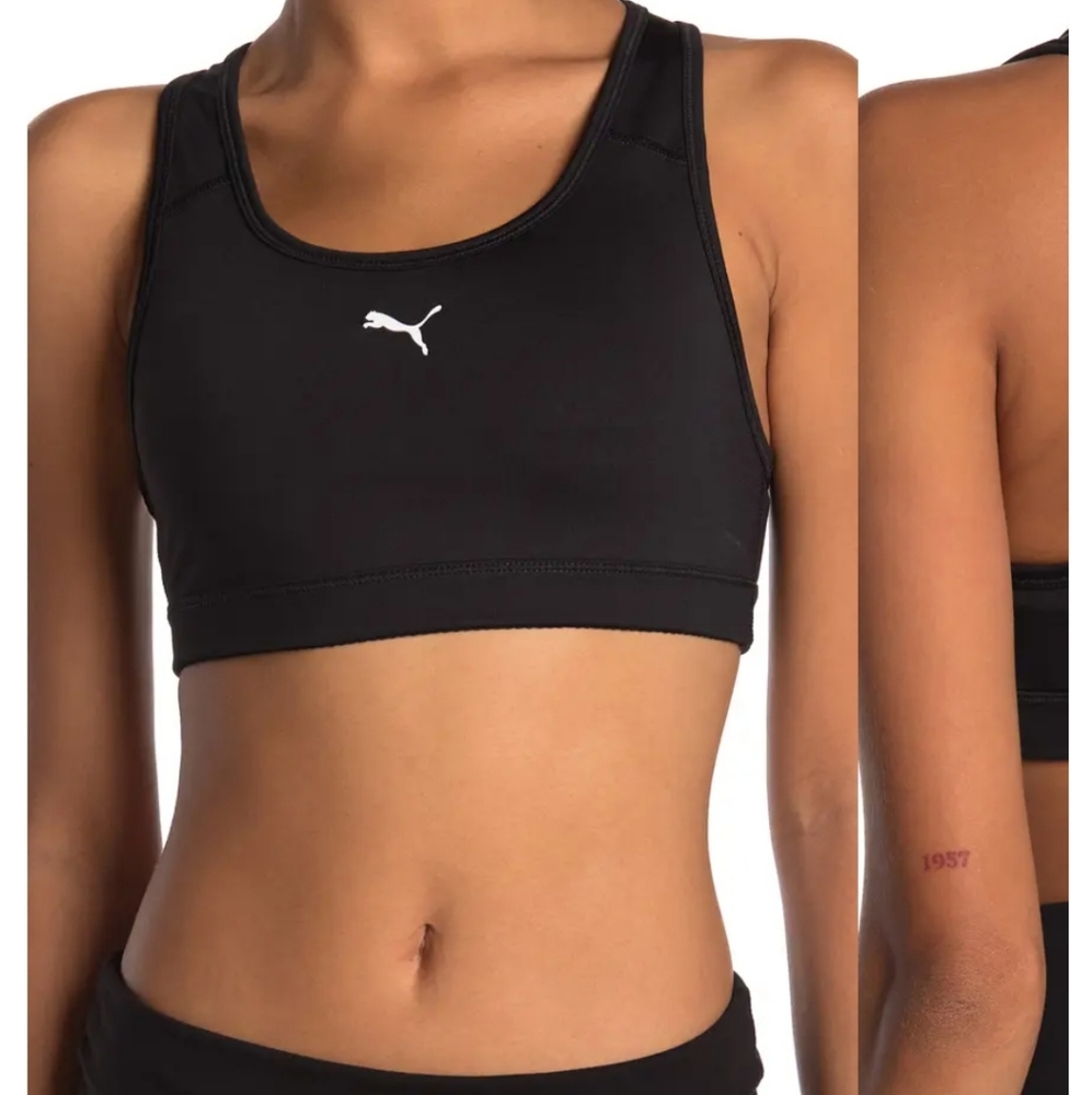 For Keeps Logo Black Sports Bra PUMA